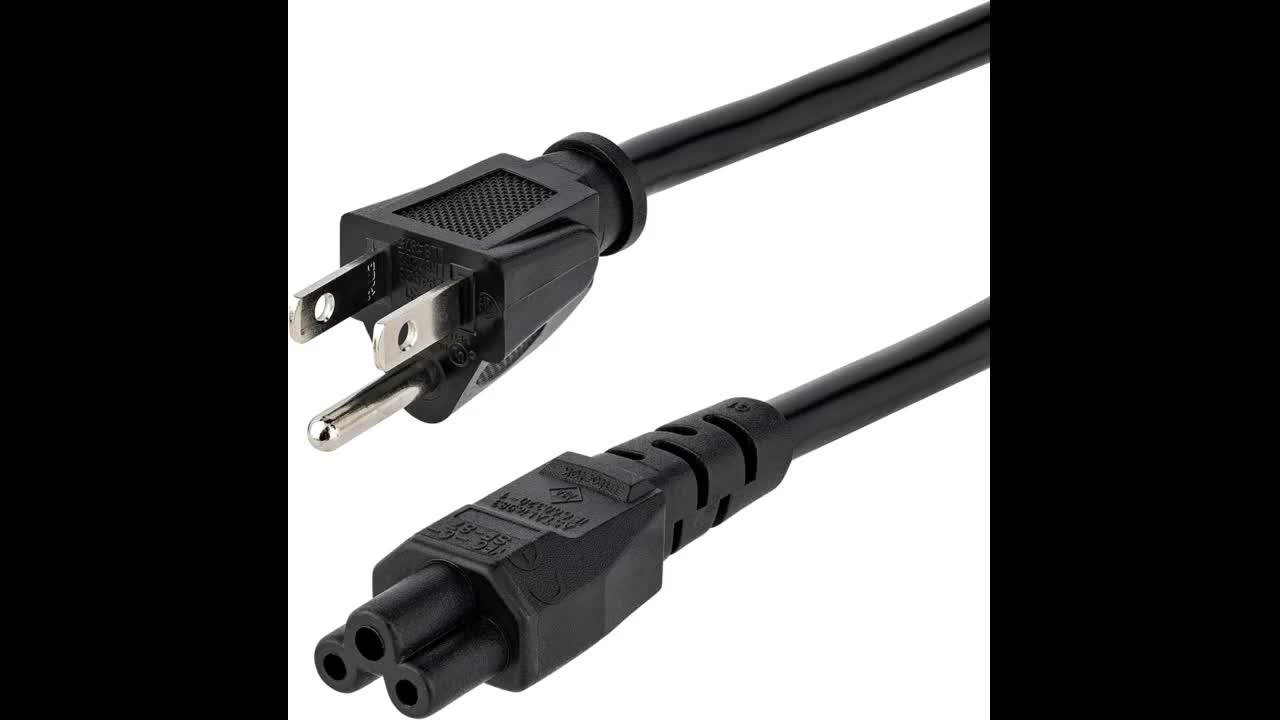 Review: StarTech.com 6ft (1.8m) Laptop Power Cord, NEMA 1-15P to C5 (Mickey Mouse), 10A 125V, 1...