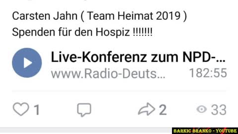 Carsten Jahn ( Team Heimat 2019) Spenden für den Hospiz!!! Live-Konferenz zum NPD-Spende