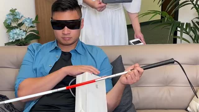 man pretends to be blind in order to test woman's integrity