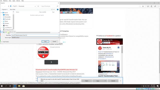 How to Download and install macos transformation pack 5.0 on windows 10