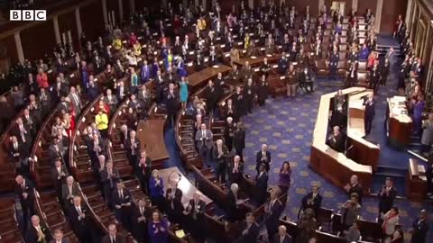 Standing ovation for Ukrainian ambassador at President Biden's State of the Unio