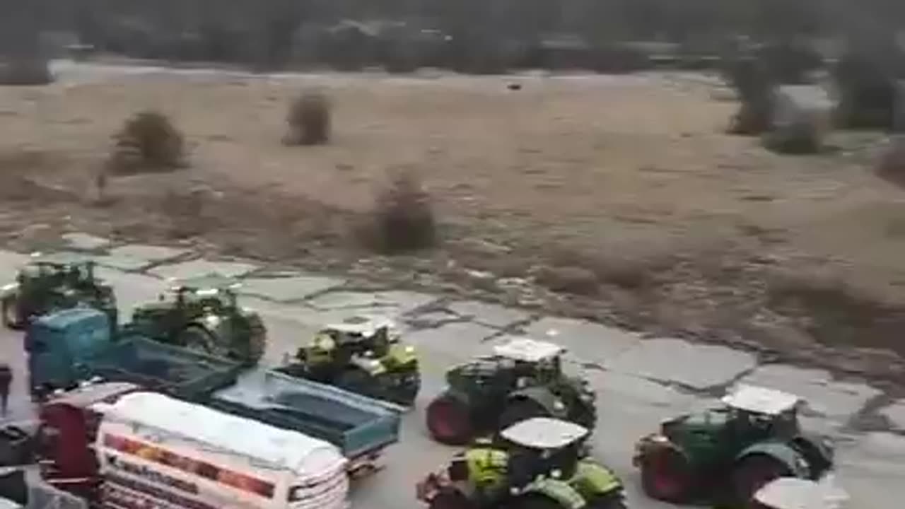 German city of Dessau brought to a complete standstill as farmers protests…