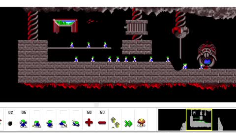 Lemmings 95: Fun level, A task for blockers and bombers