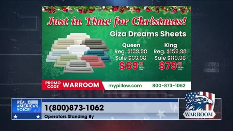 Just In Time For Christmas! Giza Dreams Sheets Available At MyPillow.com/warroom