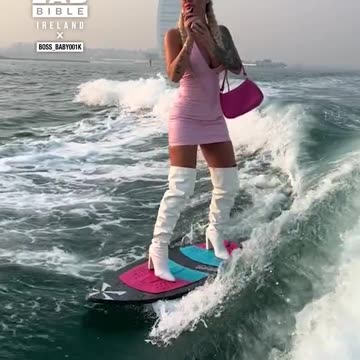 Surfing in high heels!