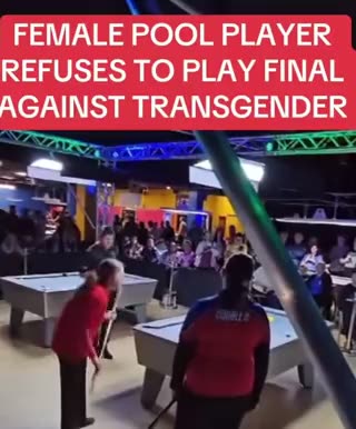Female pool player Lynne Pinches forfeits final against transgender opponent.
