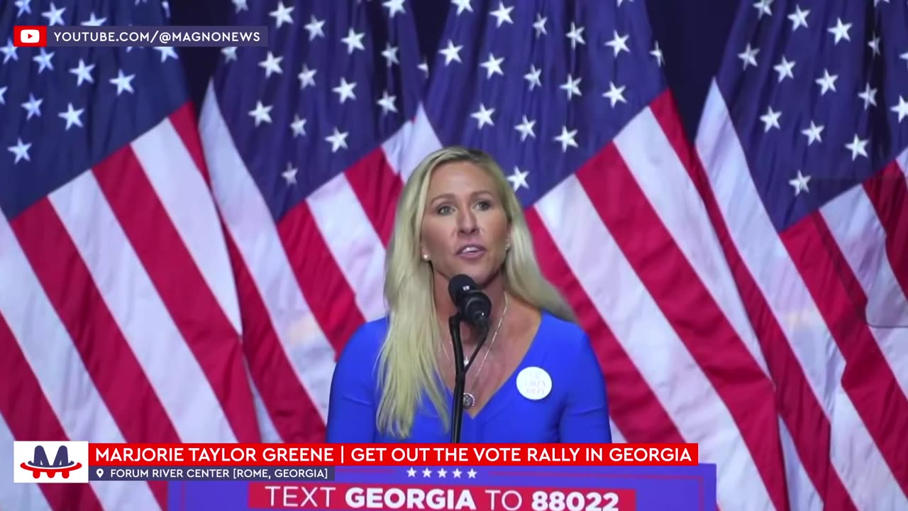 🇺🇸 JUST IN Marjorie Taylor Greene supporting Donald Trump at MAGA Rally in Georgia (March 9, 2024)