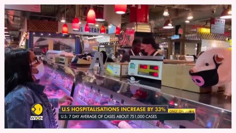 US hospitalization witness an increase by 33 0.000000nd deaths by 40%