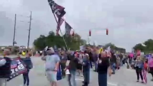 Trump Supporters Greet Biden in Howell, Michigan