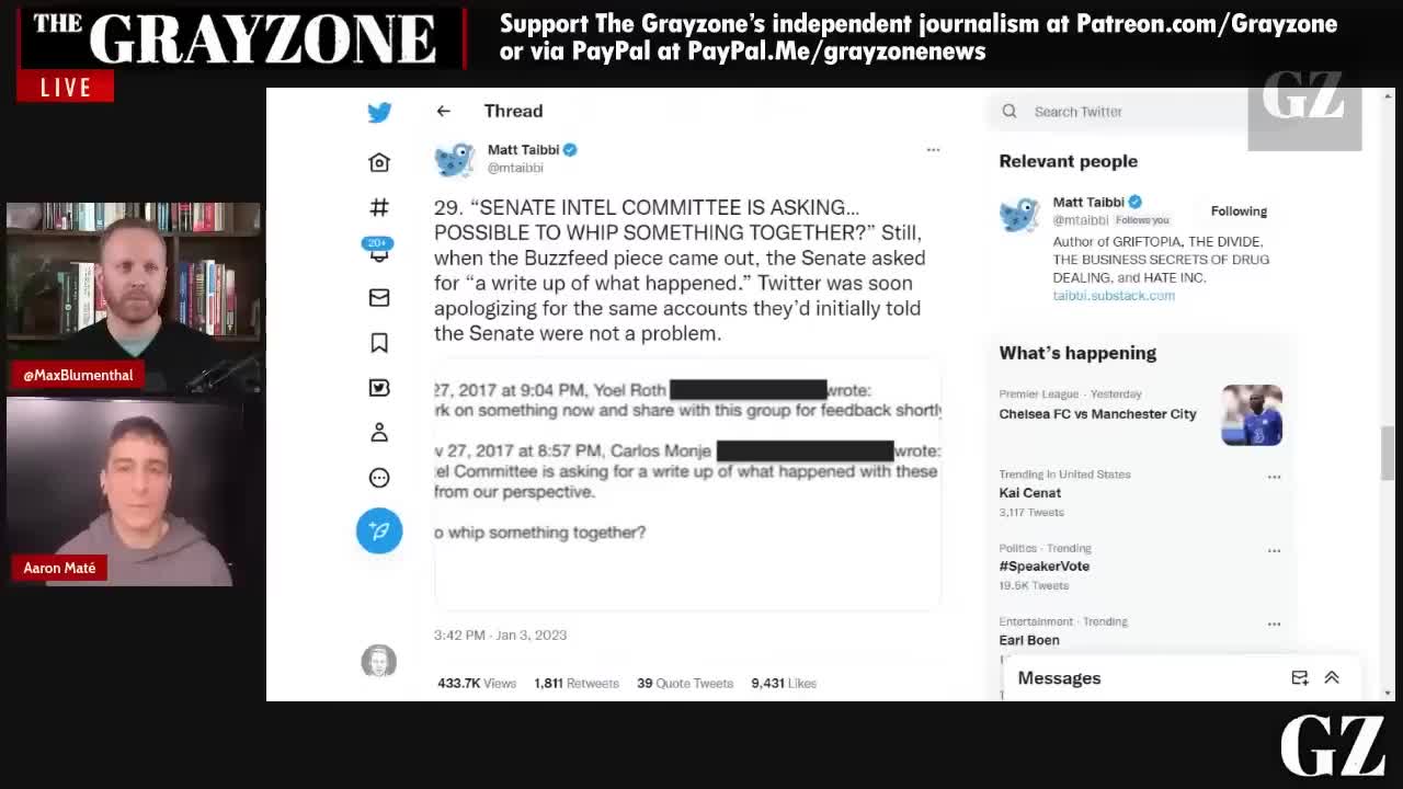 The Grayzone discusses Twitter Files Russian Bot Scandal