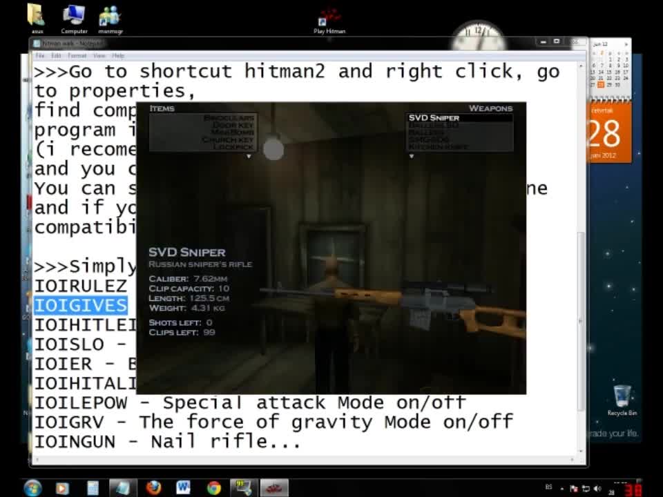 Windows 7/Vista Hitman2 Cheat