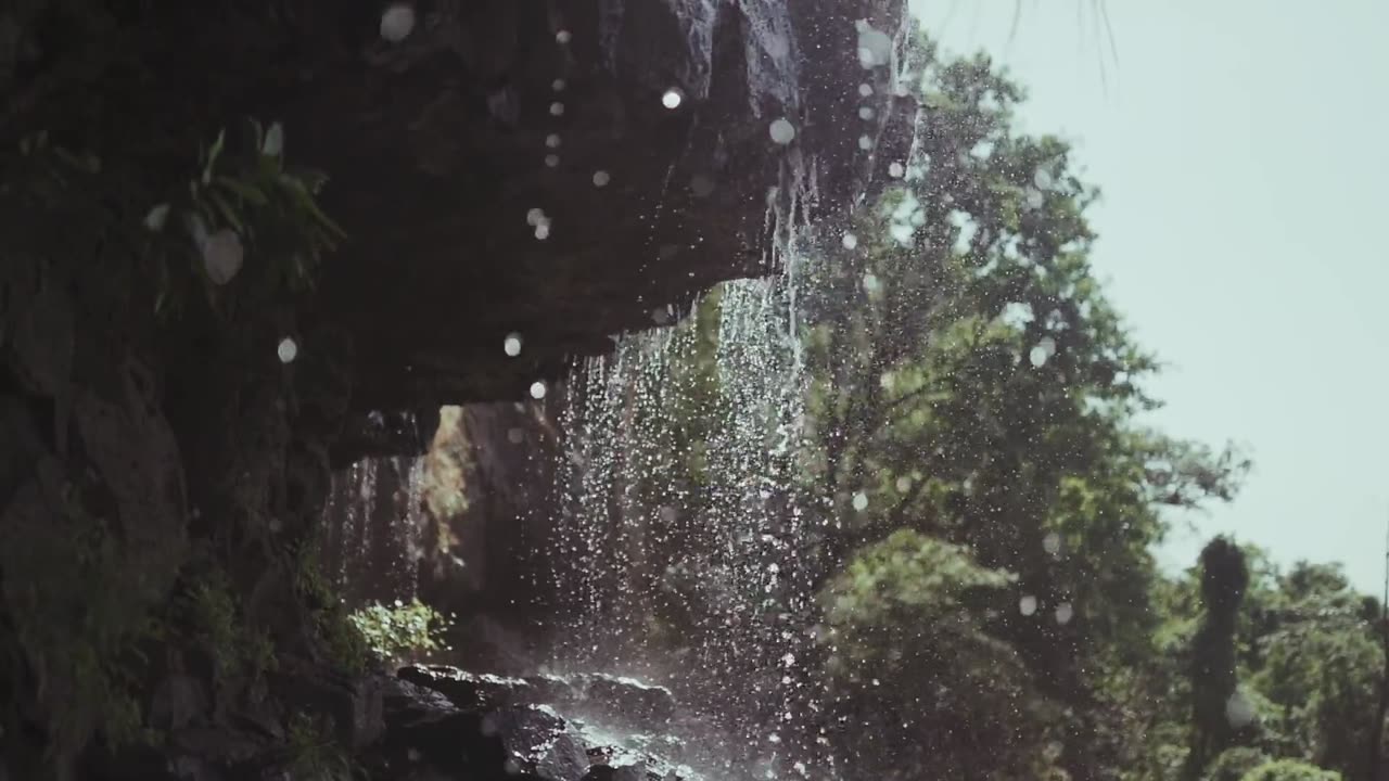 Very beautiful water fall with natural sound
