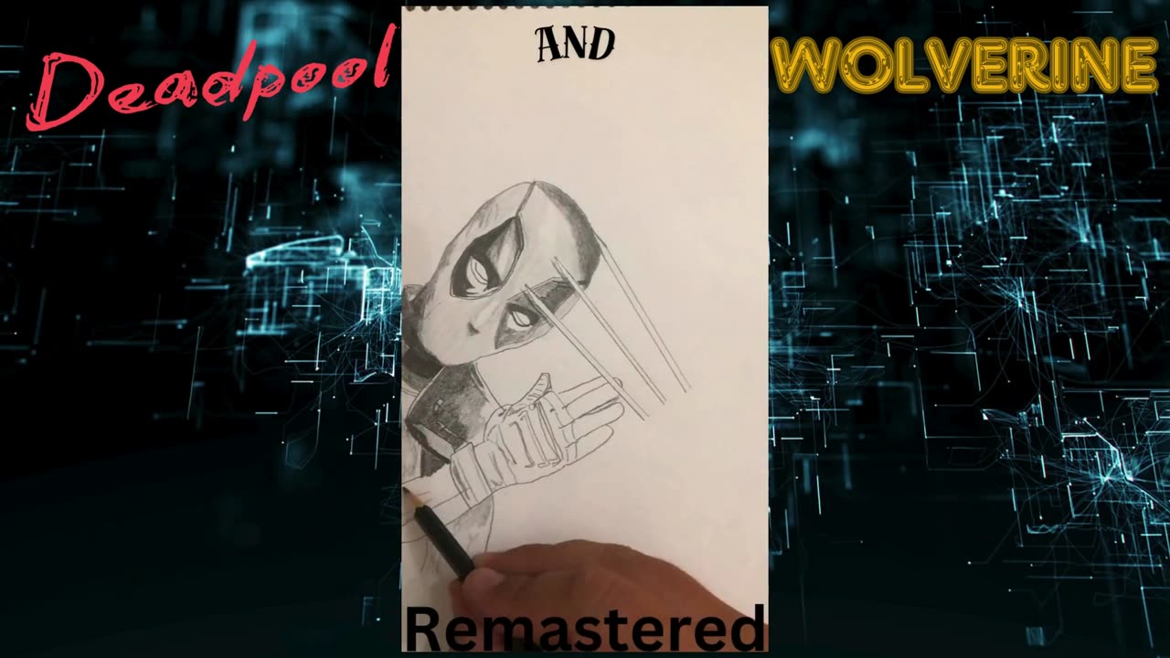 Deadpool and Wolverine timelapse drawing remastered