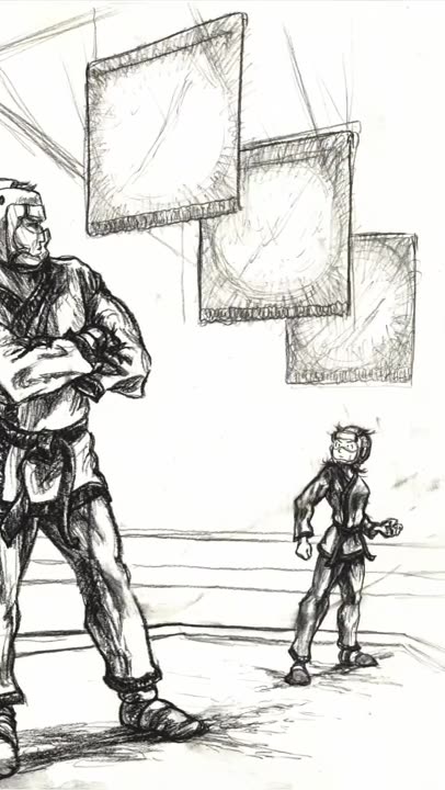 Charcoal art for page 77 of Jane Smith: Wannabe Gladiator