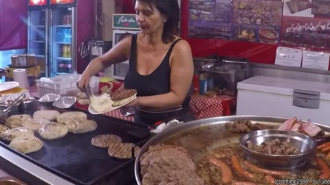 Orgy of Serbian Street Food. Best Meat 'Pljeskavica', 'ćevapčići' & more