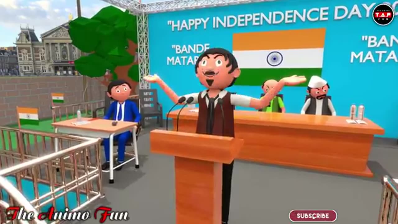 15TH AUGUST SPEECH / Funny Comedy Video / Desi Comedy / cartoon Comedy / The Animo Fun