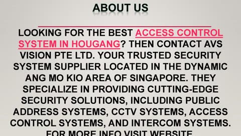 Best Access Control System in Hougang