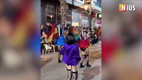 Young Girls In Lingerie Perform In Pride Parade In Spain