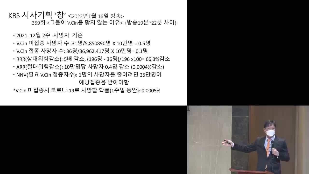 20220201_[펌] [회복의교회유튜브] 주일오후 특강_코로나 V.Cin에 대한 이해와 대응 1부_함익병 원장_회복의교회