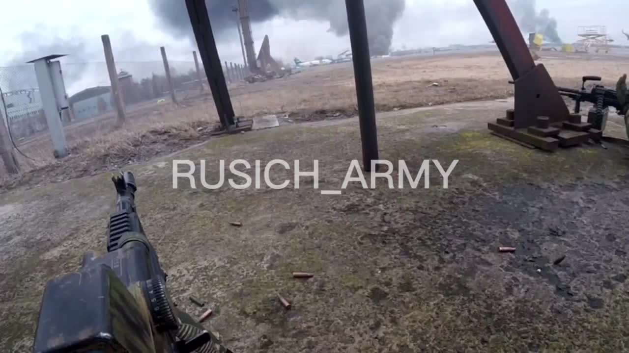 Russian military engaging on 24 february in Hostomel