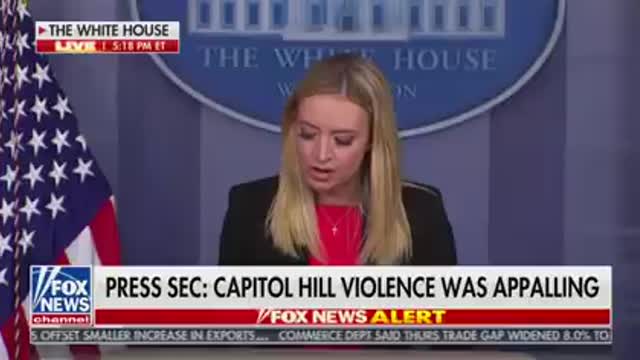 Kayleigh McEnany delivers a message on behalf of the White House