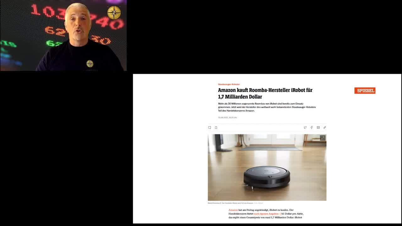 Dirk Müller- Ohhh, surprise!✨ Amazon übernimmt Datenkrake iRobot