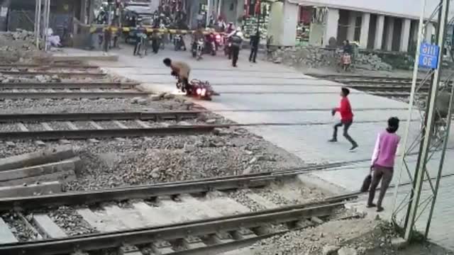 Train accident caught on CCTV