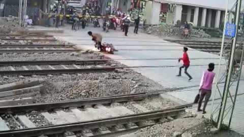 Train accident caught on CCTV