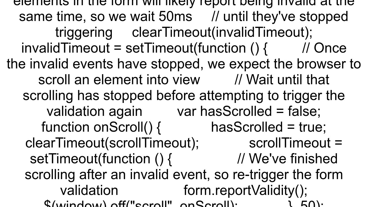 HTML5 Form validation message doesn39t show when scrollbehaviour is set to 39smooth39 on html tag i