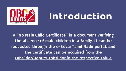 ways to Apply for No male child certificate in Tamil Nadu