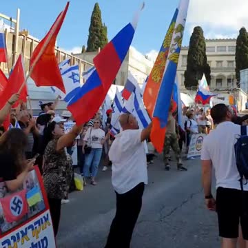 Před ruským konzulátem v izraelské Haifě se konalo shromáždění na podporu Ruska