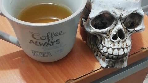 His skull and green tea