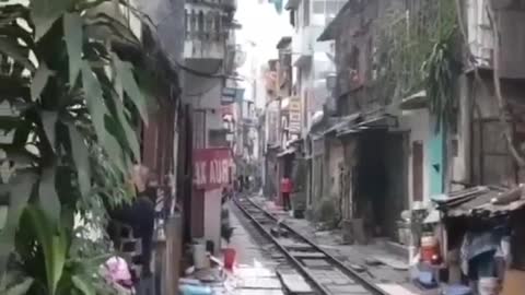 Train Passing Through The Residential Ares/ Viral Video/ Funny Moments