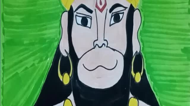 Lord Hanuman Drawing | How to draw Lord Hanuman Step by Step | Bajarang Bali Drawing | Lord Hanuman