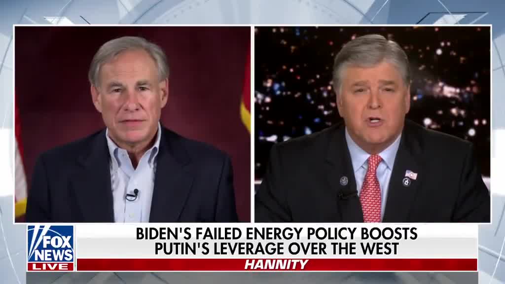 'Hannity'Feb 25 2022 Biden's failed energy policies are spiking fuel prices- Gov. Abbott