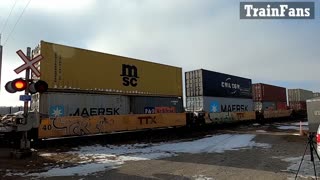 Intermodal Train CN 3974 & CN 2965 Rear Locomotives In Ontario