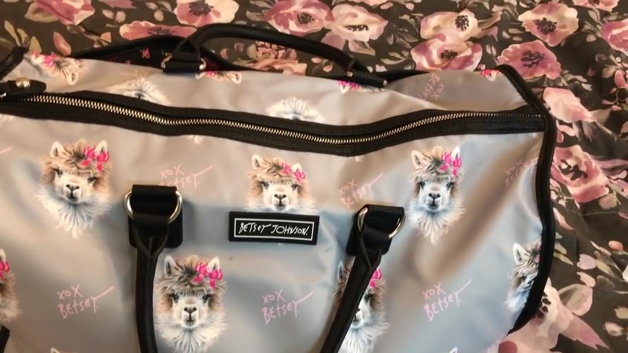 What's in my Betsey Johnson Weekender Overnight Duffle Alpaca Bag