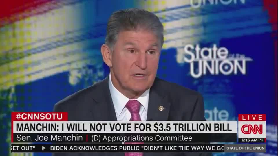 Sen Manchin On $3.5 Trillion Bill: "Something's Not Matching Up"