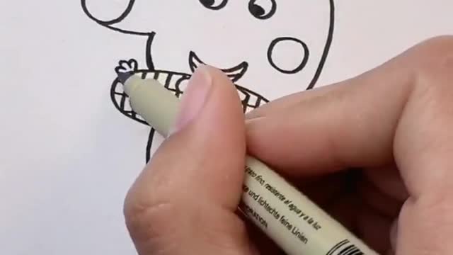 How to draw simple Peppa Pig in 1 minute #drawing​ #draw​ #painting