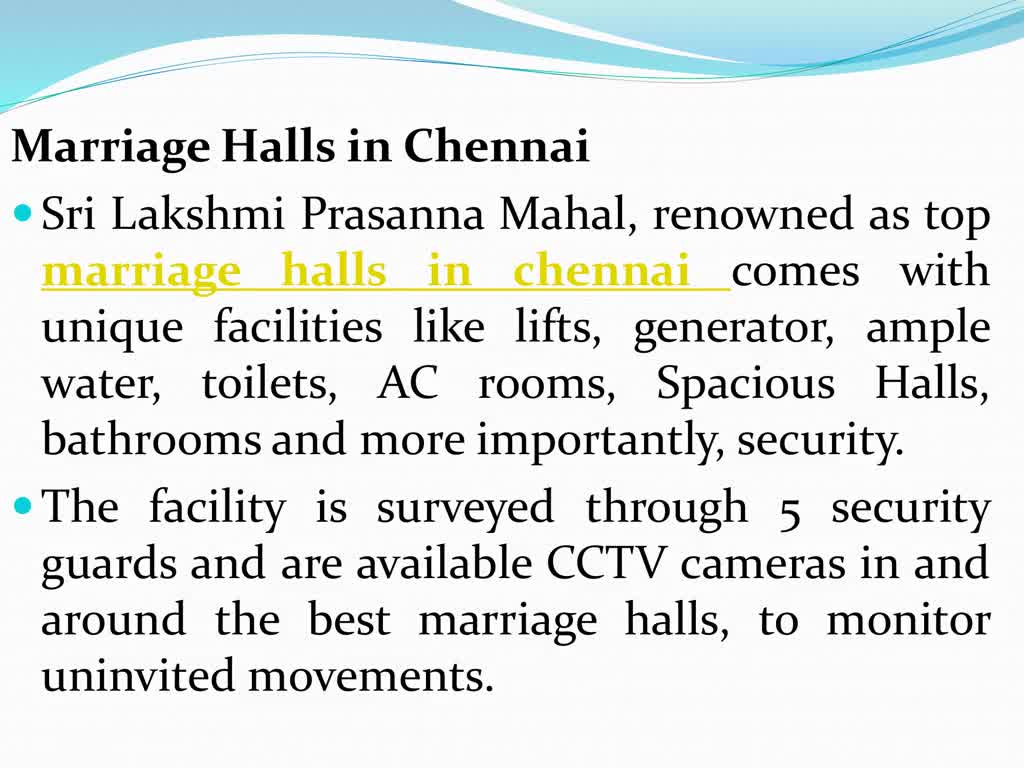 Top Marriage halls in Chennai