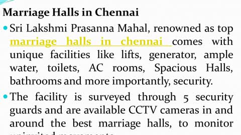 Top Marriage halls in Chennai