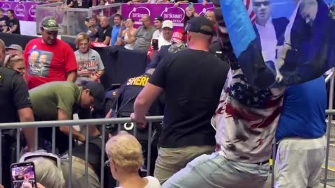 Man Attempts to Storm Press Pen at Trump Rally Before Being Taken Down by Police
