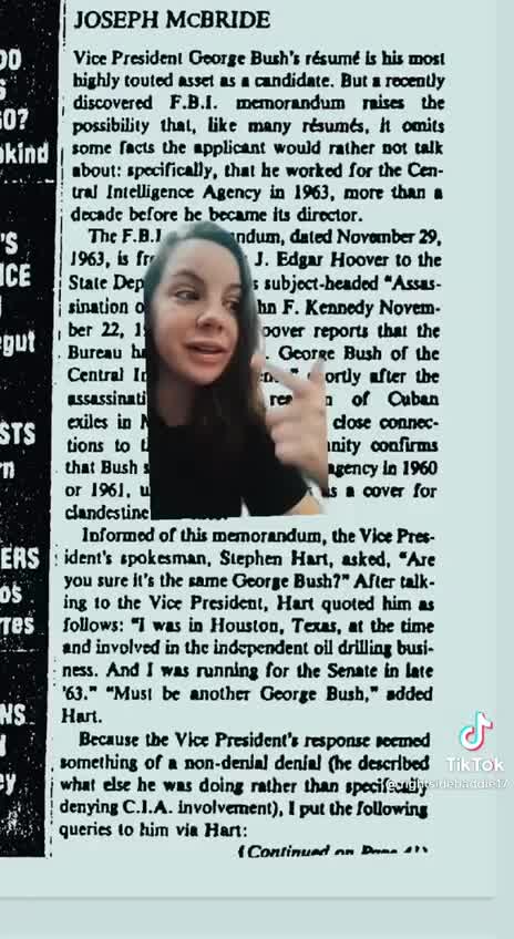 Declass Suggests GHW Bush involved in Kennady Assassination Part 1