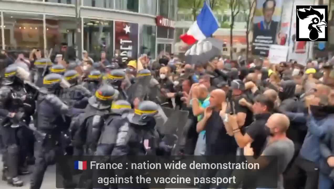 PARIS - 11.09.21 - FRENCH NWO POLICE AGAINST PACIFIC DEMONSTRATORS