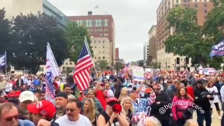 LIVE LOOK of the steps of the Michigan state Capitol