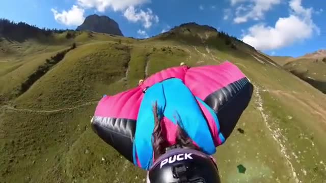 because you are destined to touch the blue sky. Wing mounted flight extreme sport parachuting