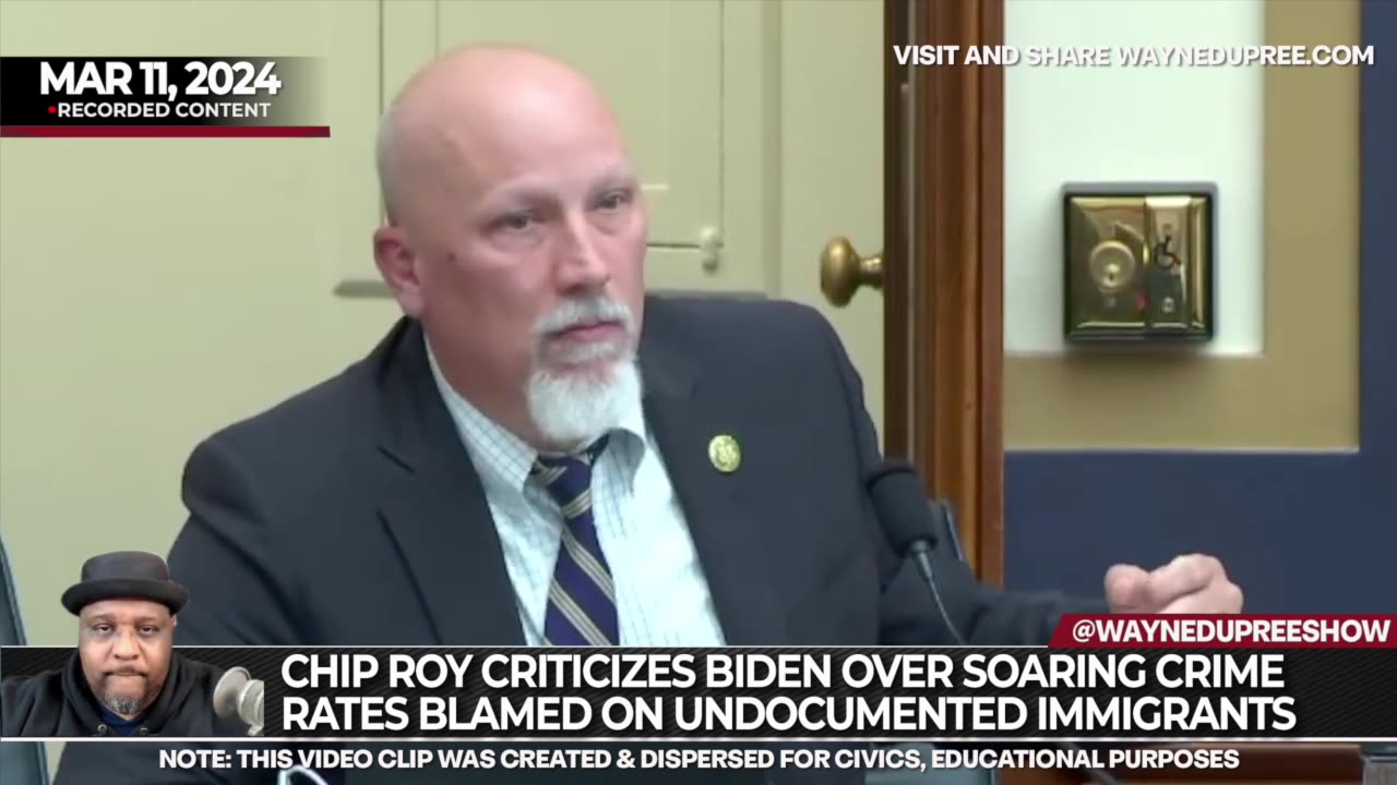 Chip Roy Criticizes Biden Over Soaring Crime Rates Blamed on Undocumented Immigrants