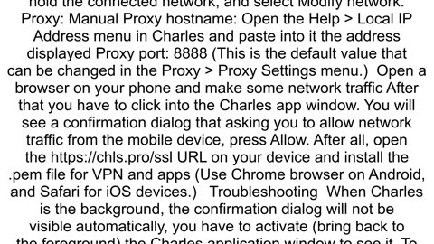 Internet Connection lost when setting Charles proxy on Android