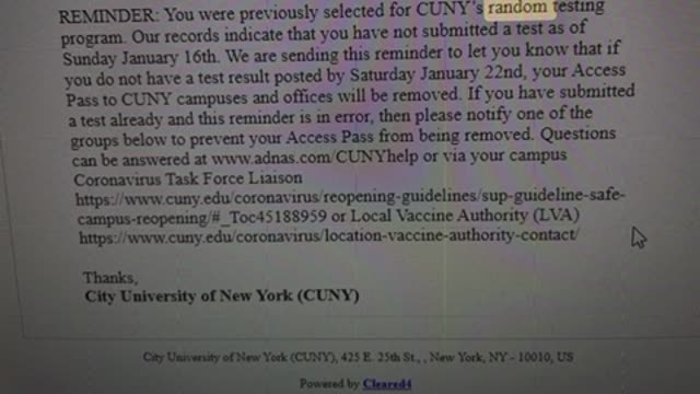 John Jay College sent me this email when I was a student
