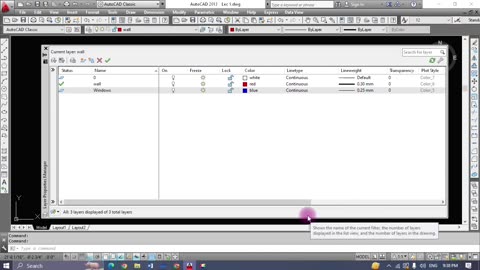 Layers settings in AutoCAD